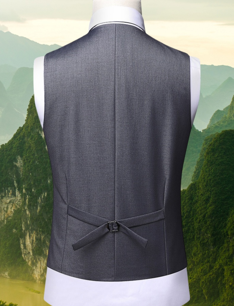 Fashion Single Breasted Suit Vests for Men Grey Black Navy blue High-end Male Waistcoat Slim Fit Formal Business Casual Vest
