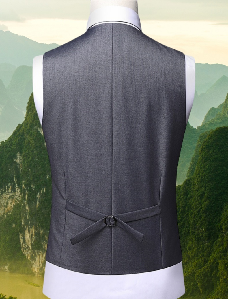 Fashion Single Breasted Suit Vests for Men Grey Black Navy blue High-end Male Waistcoat Slim Fit Formal Business Casual Vest