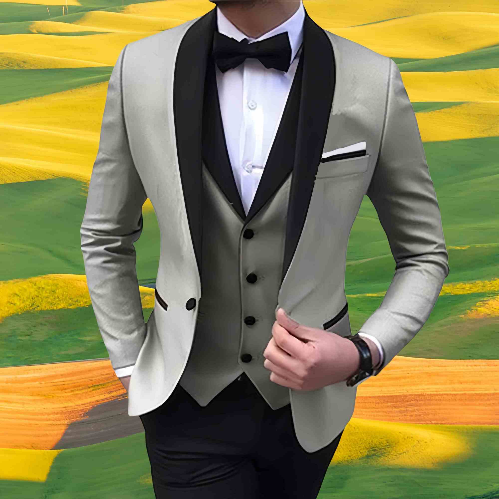 Men's wedding suit four piece suit