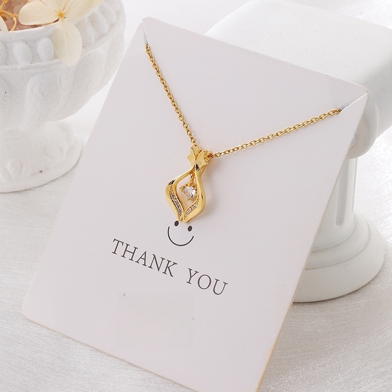 Abstract Heart Necklace for Women Sterling 14k Gold-Plated with Mother of Pearl - Gold Plated Dainty Necklace Gift for Her