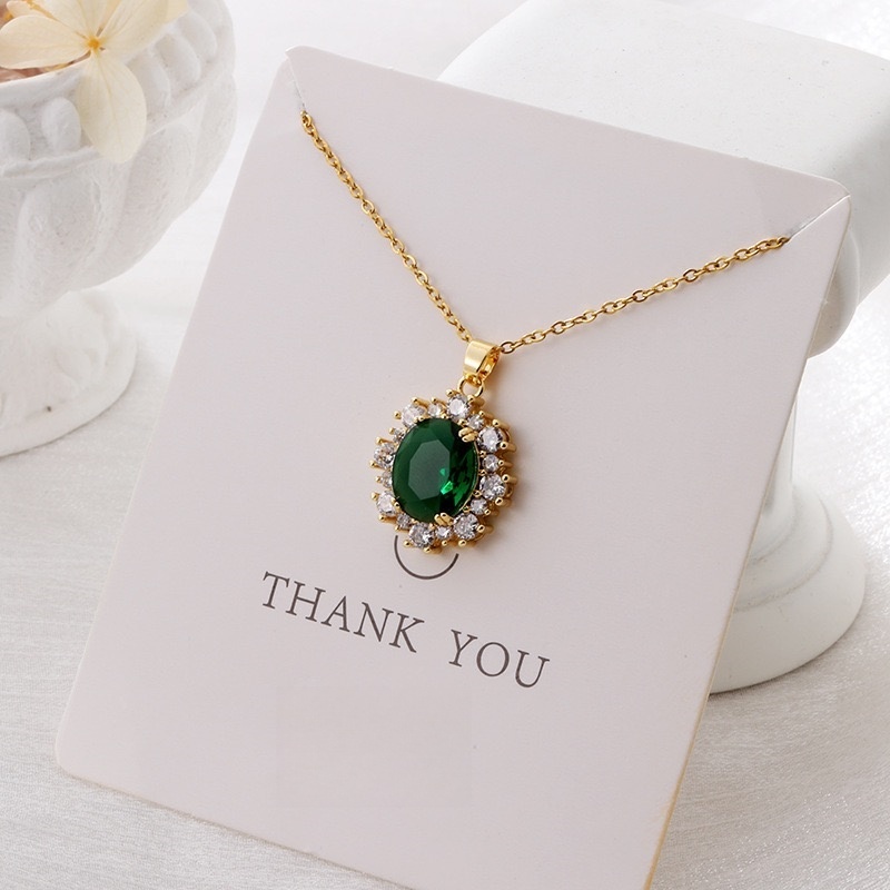 Crystal Chain Necklace for Women Trendy, Imitation Diamond Pendant, Statement Cubic Zirconia Boho Jewelry Set, 14K Gold/Rose Gold/Silver Birthstone Necklace