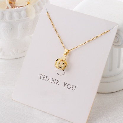 Abstract Heart Necklace for Women Sterling 14k Gold-Plated with Mother of Pearl - Gold Plated Dainty Necklace Gift for Her