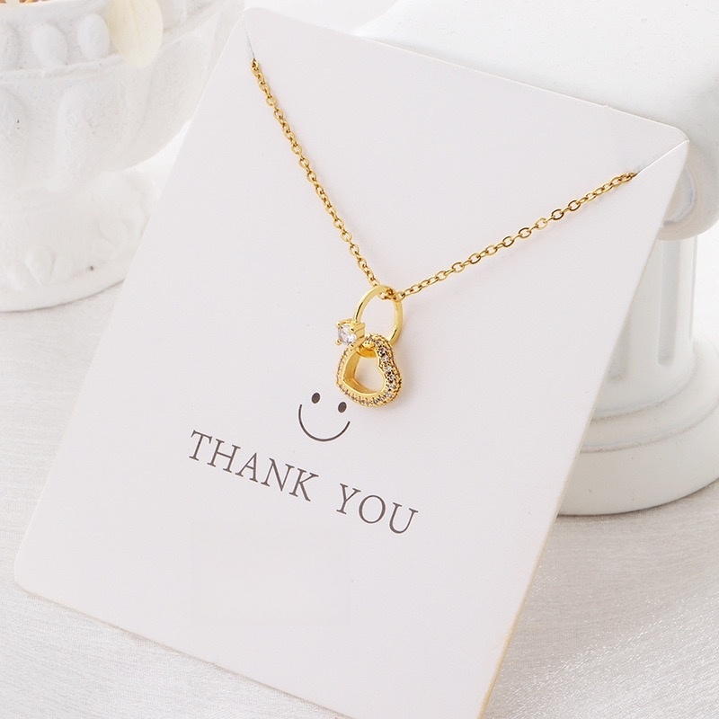 Abstract Heart Necklace for Women Sterling 14k Gold-Plated with Mother of Pearl - Gold Plated Dainty Necklace Gift for Her