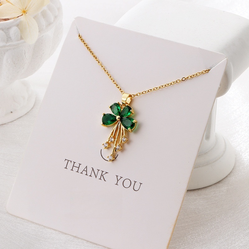 Crystal Chain Necklace for Women Trendy, Imitation Diamond Pendant, Statement Cubic Zirconia Boho Jewelry Set, 14K Gold/Rose Gold/Silver Birthstone Necklace