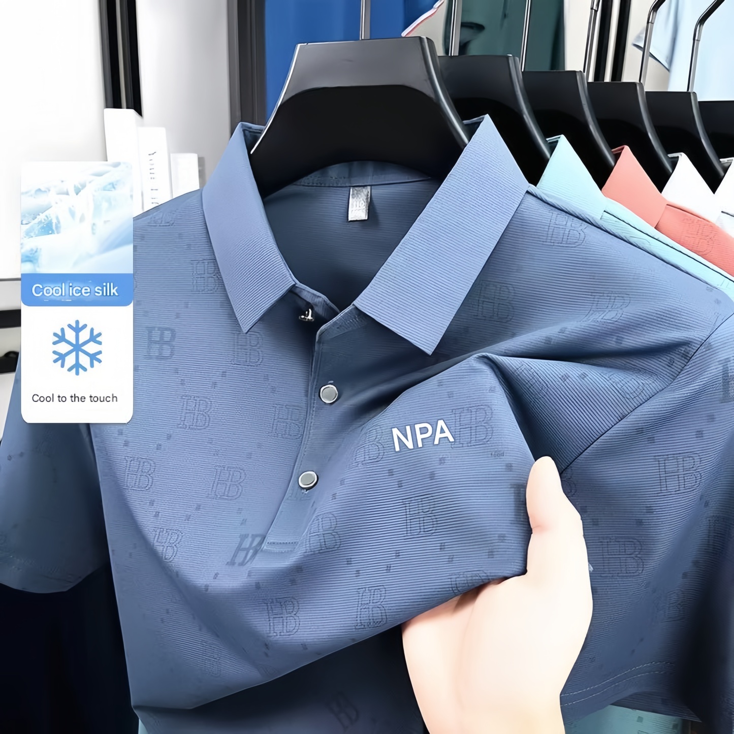 100% pure cotton brand short sleeve summer high-end men's exquisite le