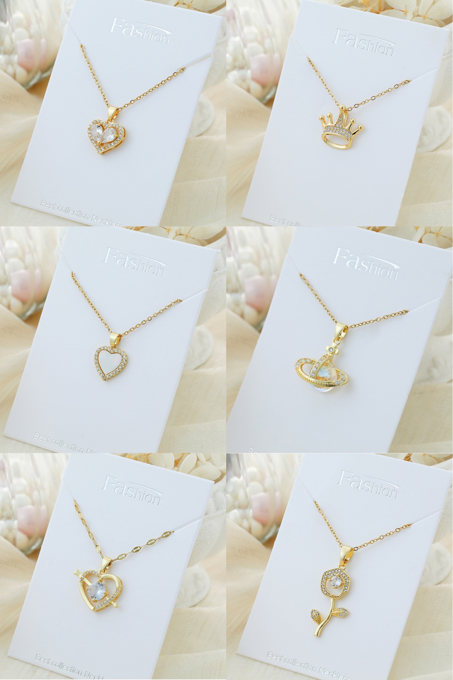 Crystal Necklace - Gold Plated Heart Encased Birthstone Pendant, Jewel