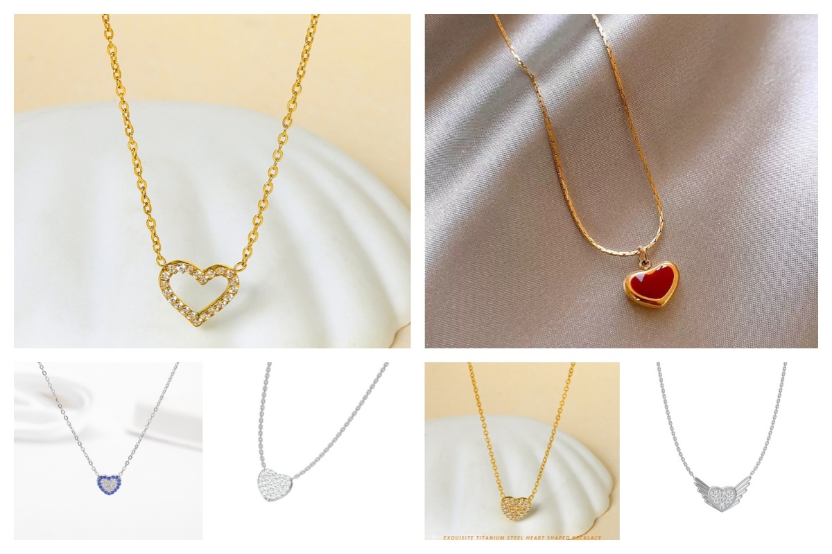 Heart Pendant Necklace for Her Moissanite Lab-Created Gem Jewelry for 