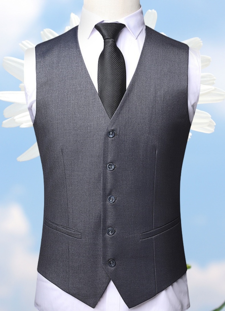 Fashion Single Breasted Suit Vests for Men Grey Black Navy blue High-e