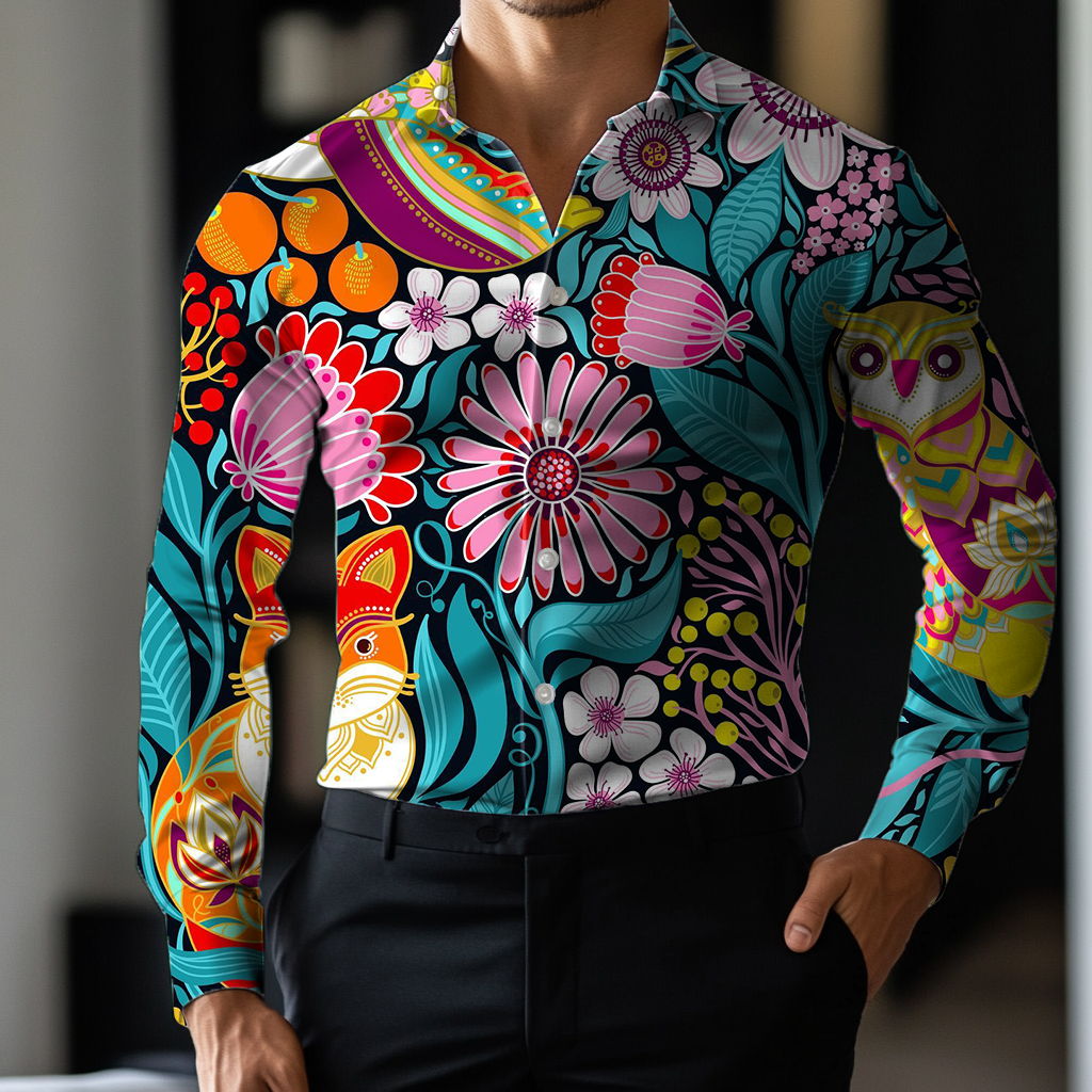 Custom Personalized Luxe Exclusive Design Embroidery & Print Business Casual Vacation Shirt