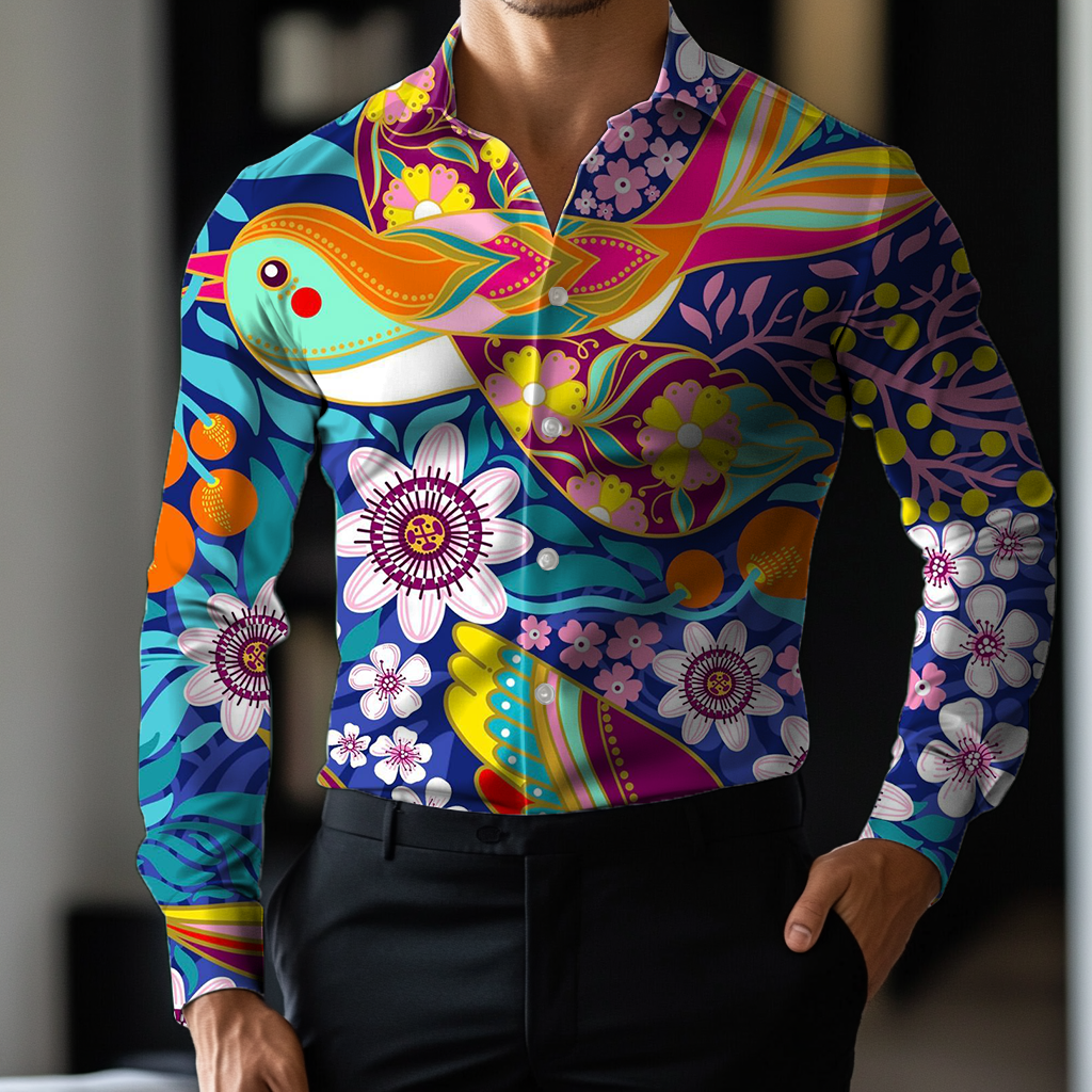 Custom Personalized Luxe Exclusive Design Embroidery & Print Business Casual Vacation Shirt