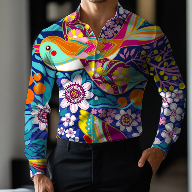 Custom Personalized Luxe Exclusive Design Embroidery & Print Business Casual Vacation Shirt