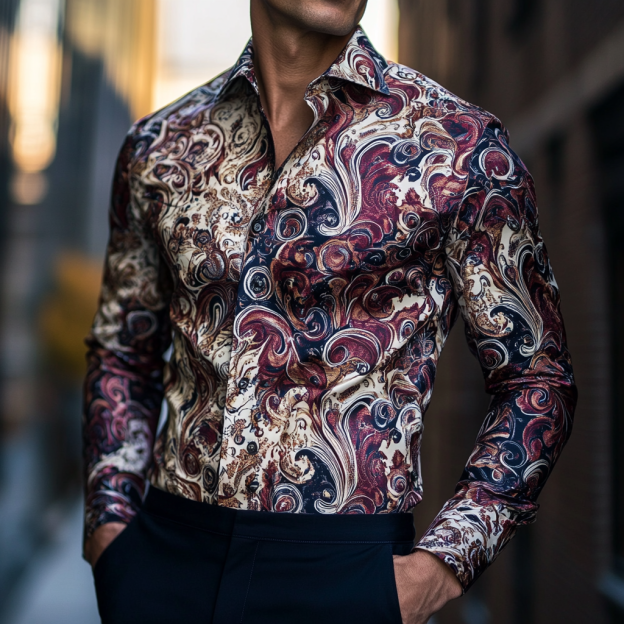 Custom Personalized Luxe Exclusive Design Embroidery & Print Business Casual Vacation Shirt