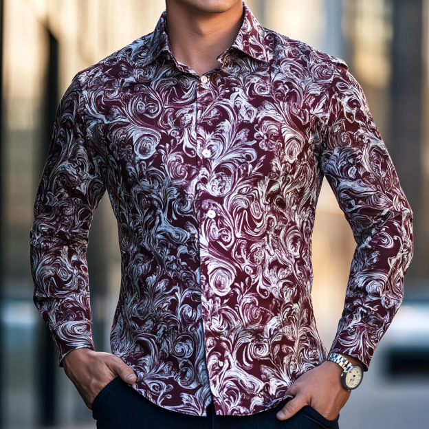 Custom Personalized Luxe Exclusive Design Embroidery & Print Business Casual Vacation Shirt