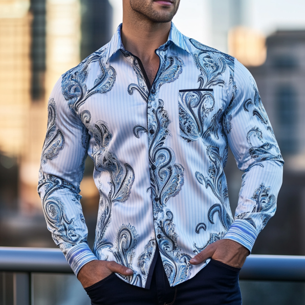 Custom Personalized Luxe Exclusive Design Embroidery & Print Business Casual Vacation Shirt