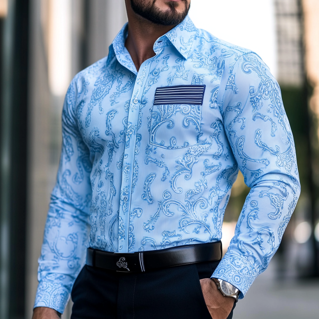 Custom Personalized Luxe Exclusive Design Embroidery & Print Business Casual Vacation Shirt