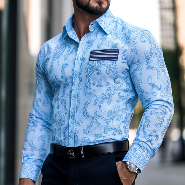 Custom Personalized Luxe Exclusive Design Embroidery & Print Business Casual Vacation Shirt