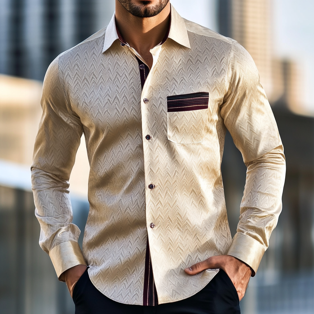 Custom Personalized Luxe Exclusive Design Embroidery & Print Business Casual Vacation Shirt