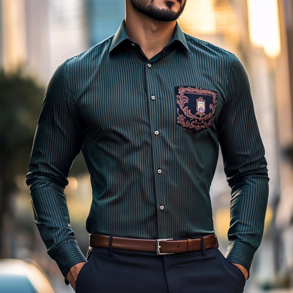 Custom Personalized Luxe Exclusive Design Embroidery & Print Business Casual Vacation Shirt