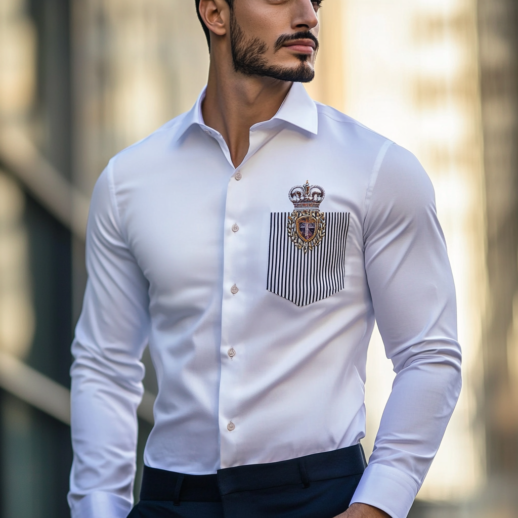 Custom Personalized Luxe Exclusive Design Embroidery & Print Business Casual Vacation Shirt