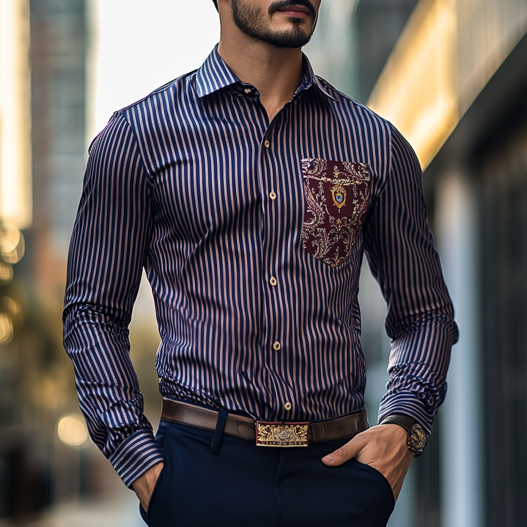 Custom Personalized Luxe Exclusive Design Embroidery & Print Business Casual Vacation Shirt