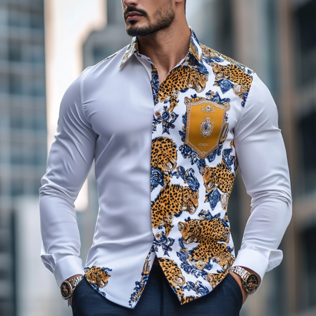 Custom Personalized Luxe Exclusive Design Embroidery & Print Business Casual Vacation Shirt