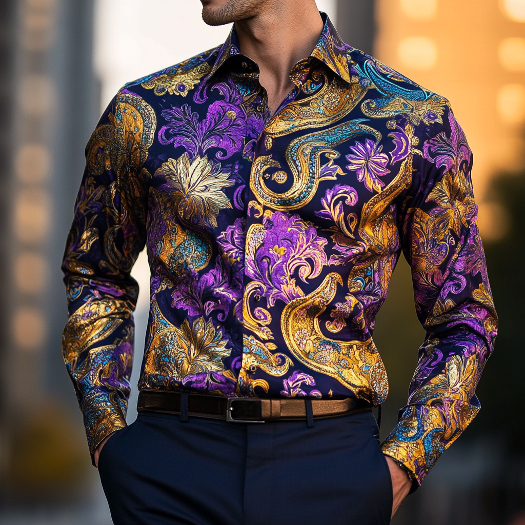 Custom Personalized Luxe Exclusive Design Embroidery & Print Business Casual Vacation Shirt