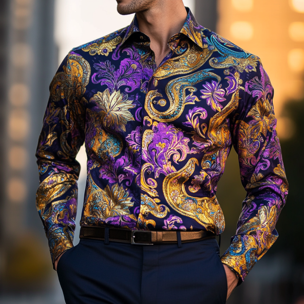 Custom Personalized Luxe Exclusive Design Embroidery & Print Business Casual Vacation Shirt