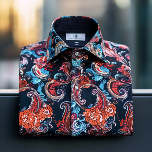 Custom Personalized Luxe Exclusive Design Embroidery & Print Business Casual Vacation Shirt