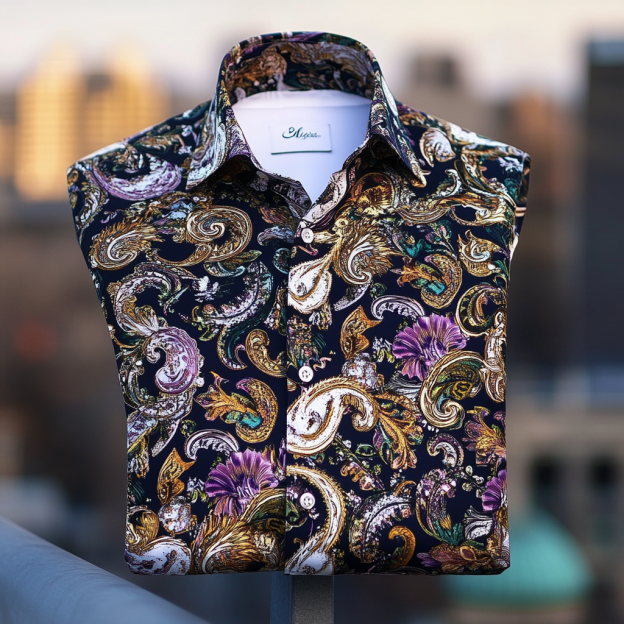 Custom Personalized Luxe Exclusive Design Embroidery & Print Business Casual Vacation Shirt