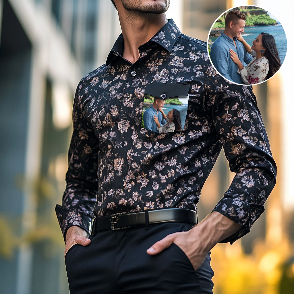 Custom Personalized Luxe Exclusive Design Embroidery & Print Business Casual Vacation Shirt
