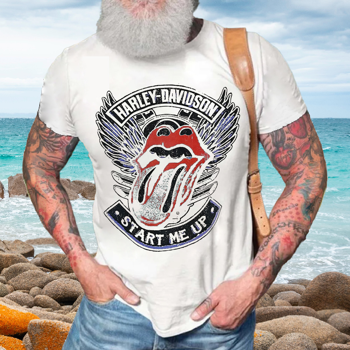 Luxe Exclusive Design Embroidery&Print T-Shirt