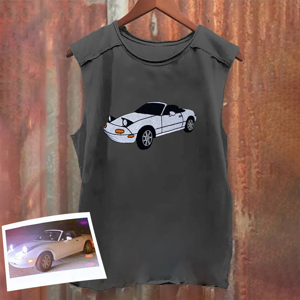 Custom Car Embroidery/Printed Tank Top, Personalized Car Lover Gift, Car Enthusiast Gift