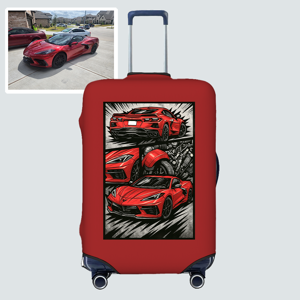 Custom Car Prints Cabin Suitcase, Personalized Car Lover Traveler Suitcase Gift, Car Enthusiast Gift