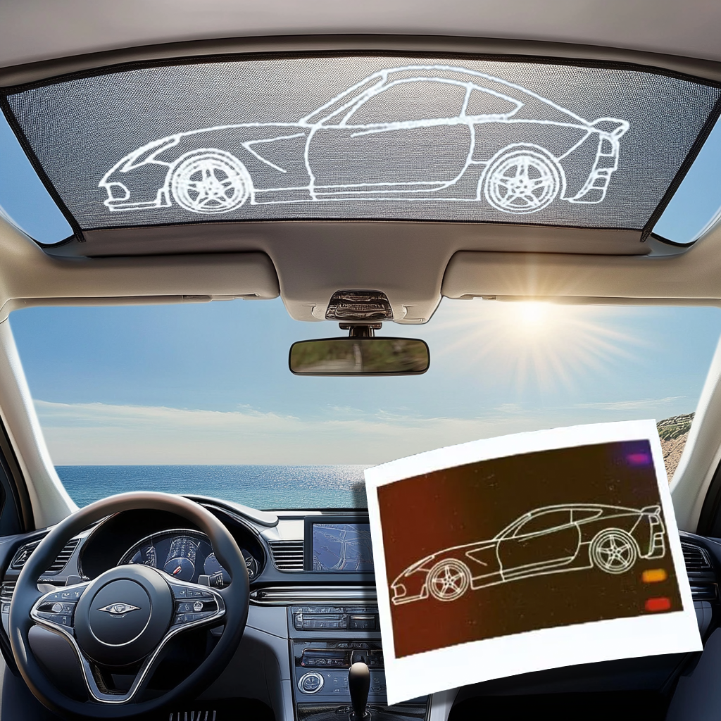 Custom Car Print Sunroof Shade, Personalized Automotive Sunroof Cover, Unique Car Lover Accessory