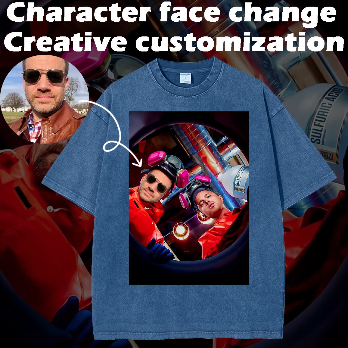 Custom Face Swap T-shirt - Unique, Creative Prints to Express Your Personal Style