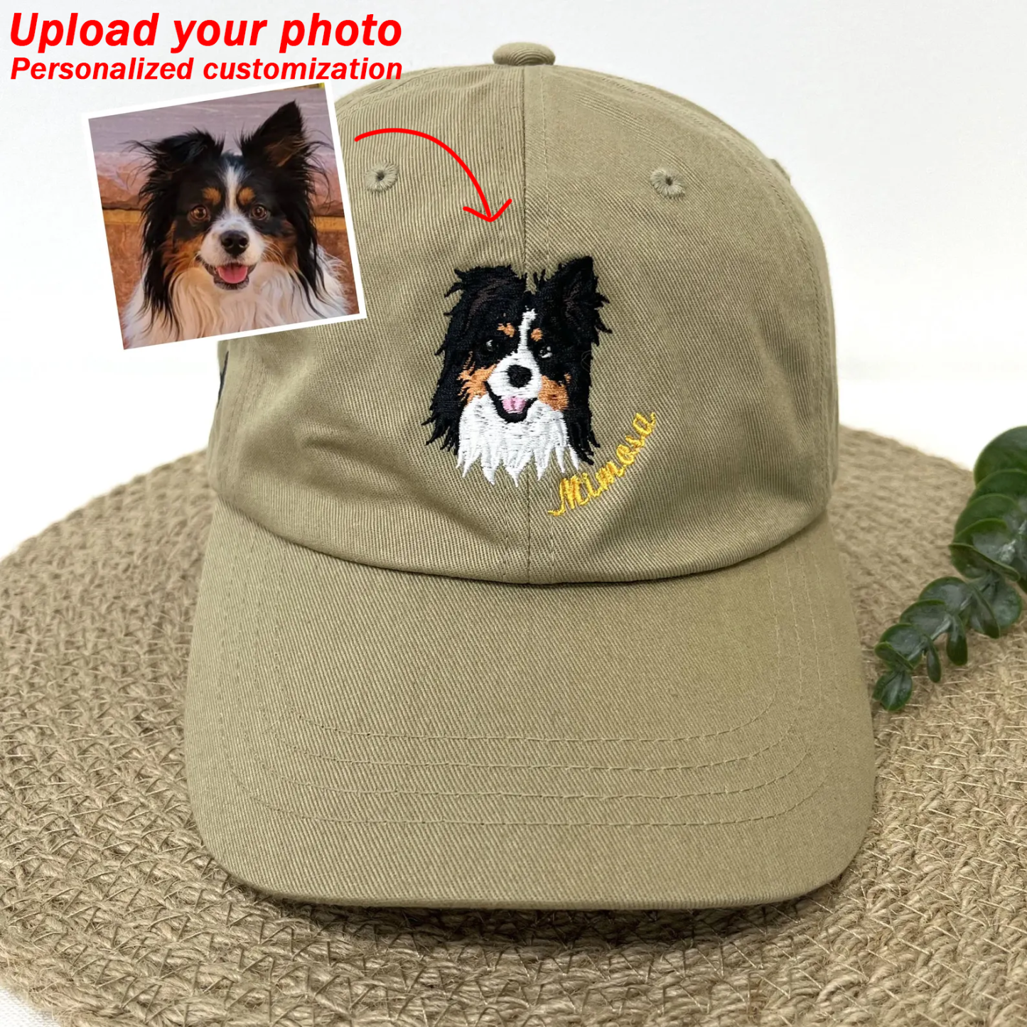 Custom Prints/Embroidery with Your Photos Custom Dog Photo– Personalized Gifts Baseball Cap Hat