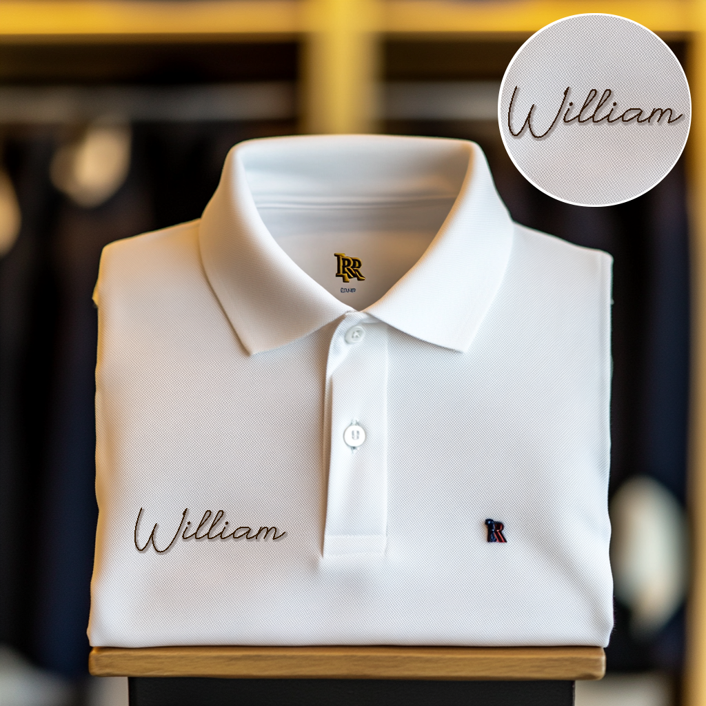 Custom Personalized Luxe Exclusive Design Embroidery & Print Business Casual Vacation Polo Shirt