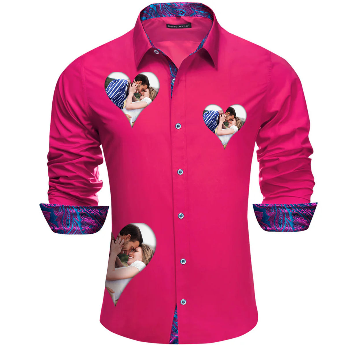 Custom Prints/Embroidery With Your Photos Silk Luxury unique Luxe long Shirt