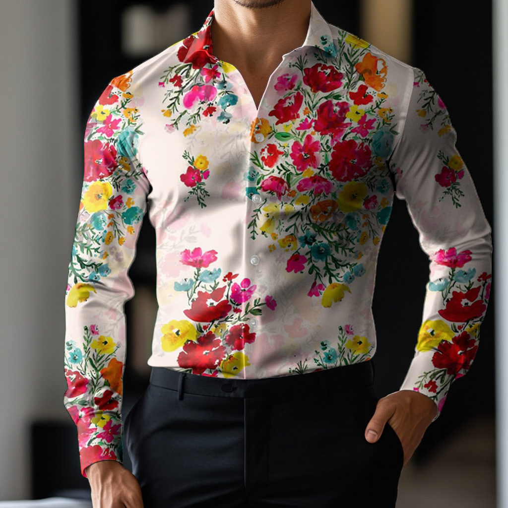 Custom Personalized Luxe Exclusive Design Embroidery & Print Business Casual Vacation Shirt
