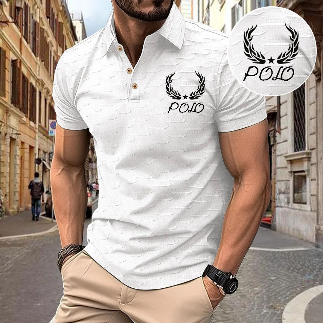 Custom Personalized Luxe Exclusive Design Embroidery & Print Business Casual Vacation Short-Sleeved Polo Shirt