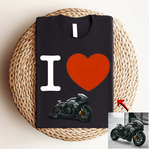 Custom Personalized Luxe Exclusive Design Embroidery & Print Vehicle Photo Print T-Shirt-Gift For Car Lover