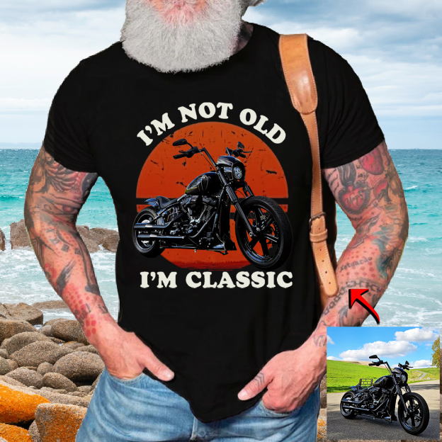 Custom Personalized Luxe Exclusive Design Embroidery & Print Vehicle Photo Print Back T-Shirt-Gift For Car Lover
