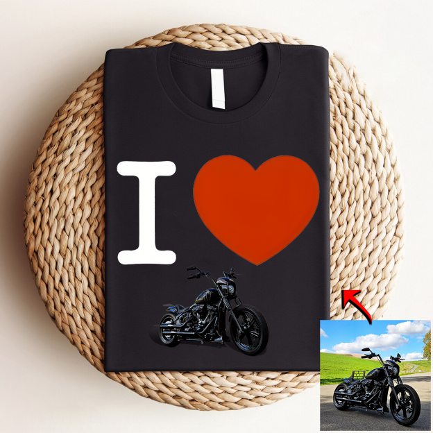 Custom Personalized Luxe Exclusive Design Embroidery & Print Vehicle Photo Print T-Shirt-Gift For Car Lover