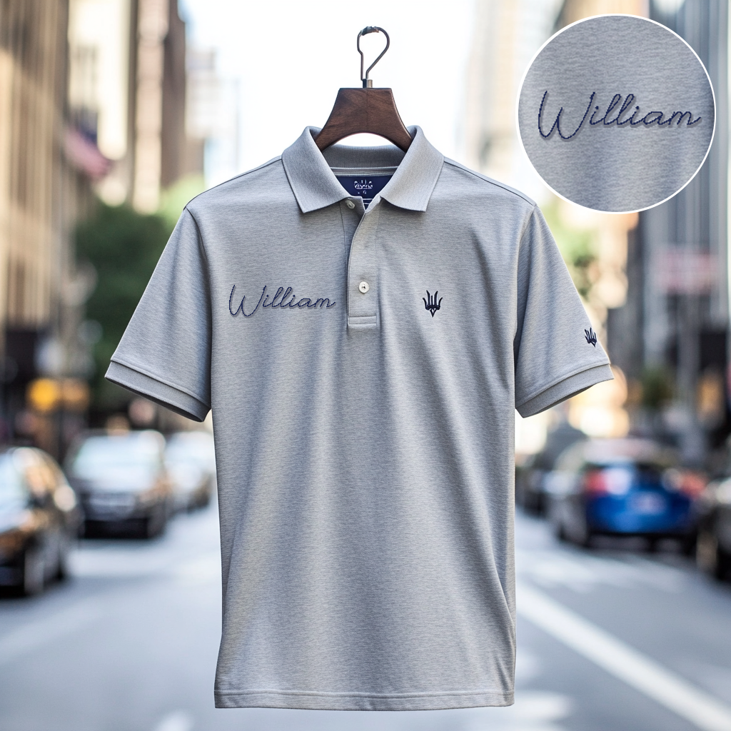 Custom Personalized Luxe Exclusive Design Embroidery & Print Business Casual Vacation Short-Sleeved Polo Shirt