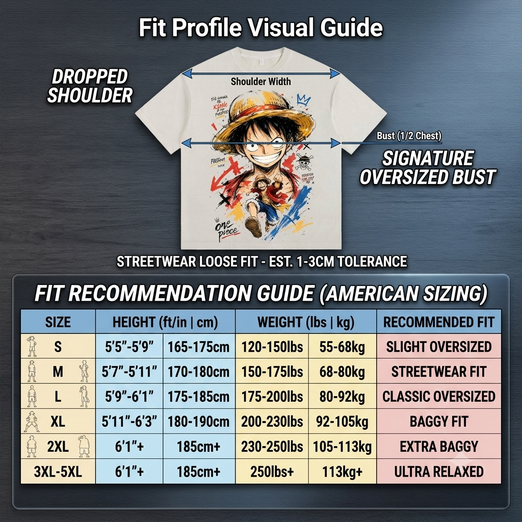 One Piece DTG Printed Washed T-shirt