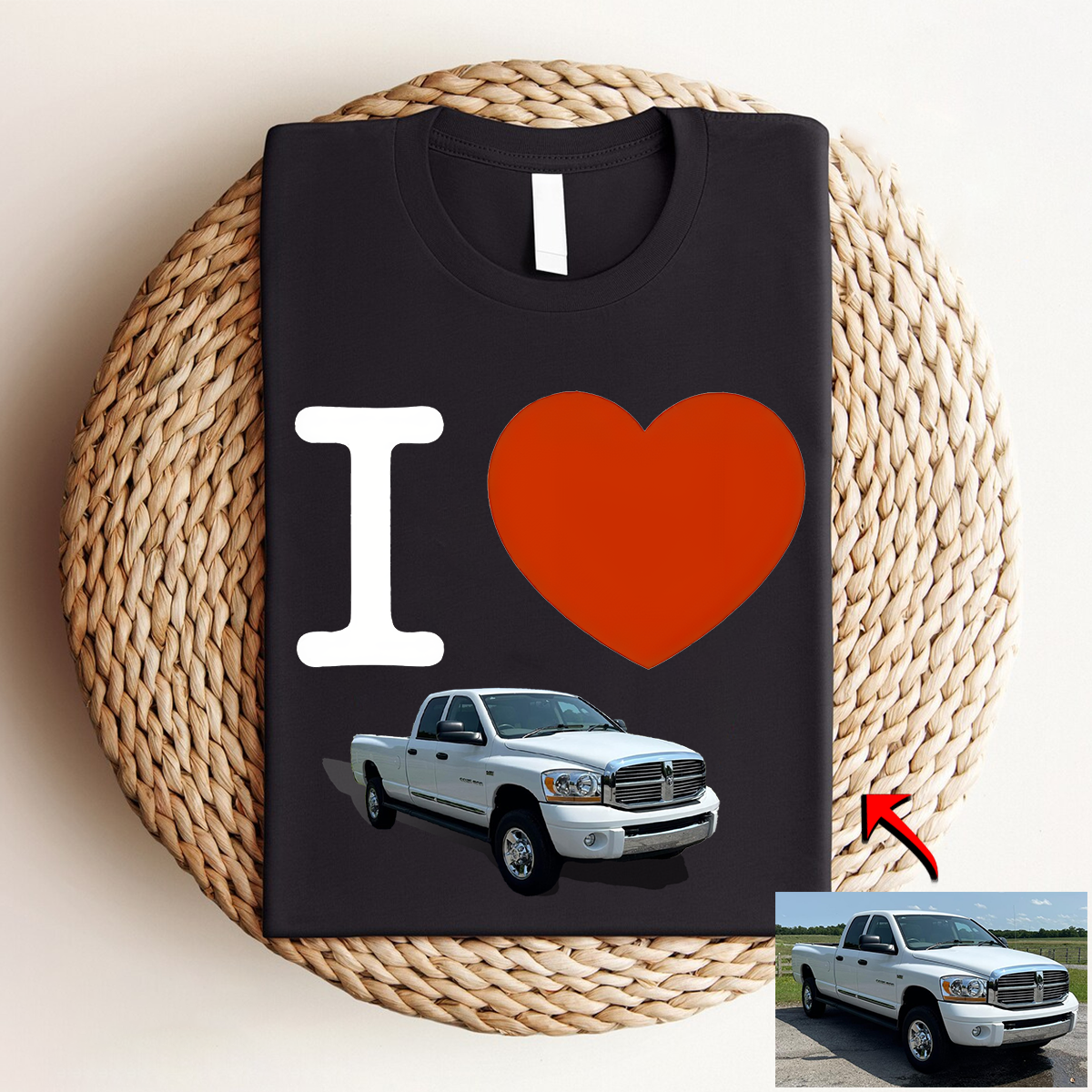 Custom Personalized Luxe Exclusive Design Embroidery & Print Vehicle Photo Print T-Shirt-Gift For Car Lover