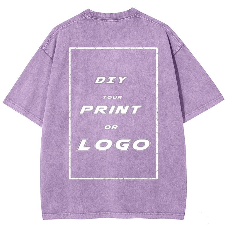 Custom DTG Graph Printing Washed T Shirt