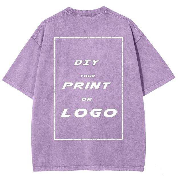 Custom DTG Graph Printing Washed T Shirt