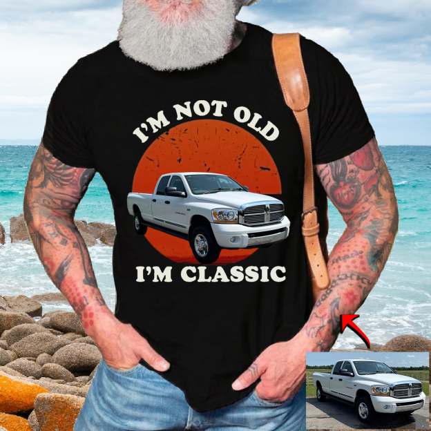 Custom Personalized Luxe Exclusive Design Embroidery & Print Vehicle Photo Print Back T-Shirt-Gift For Car Lover