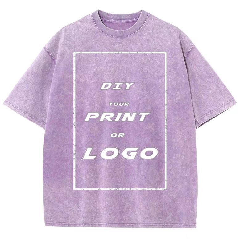 Custom DTG Graph Printing Washed T Shirt